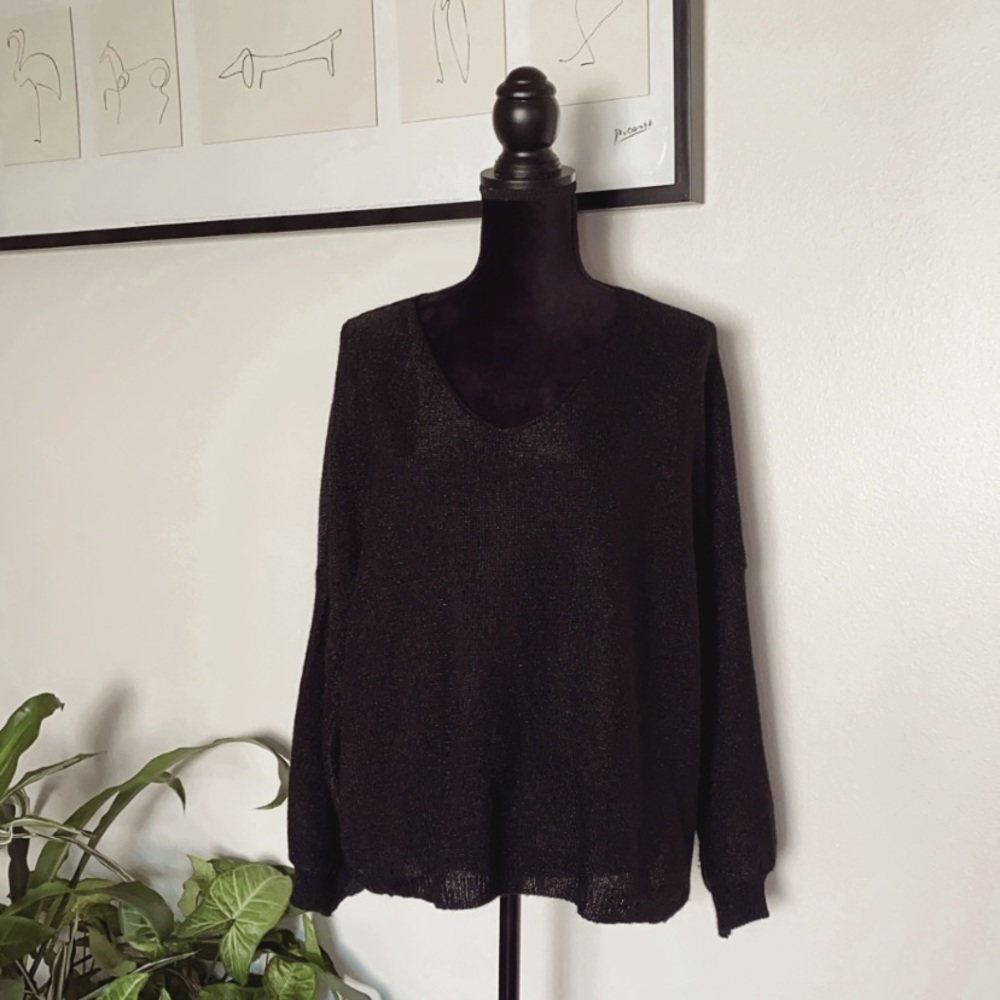 Sioni Black Sweater with lace Back. - Picture 6 of 11